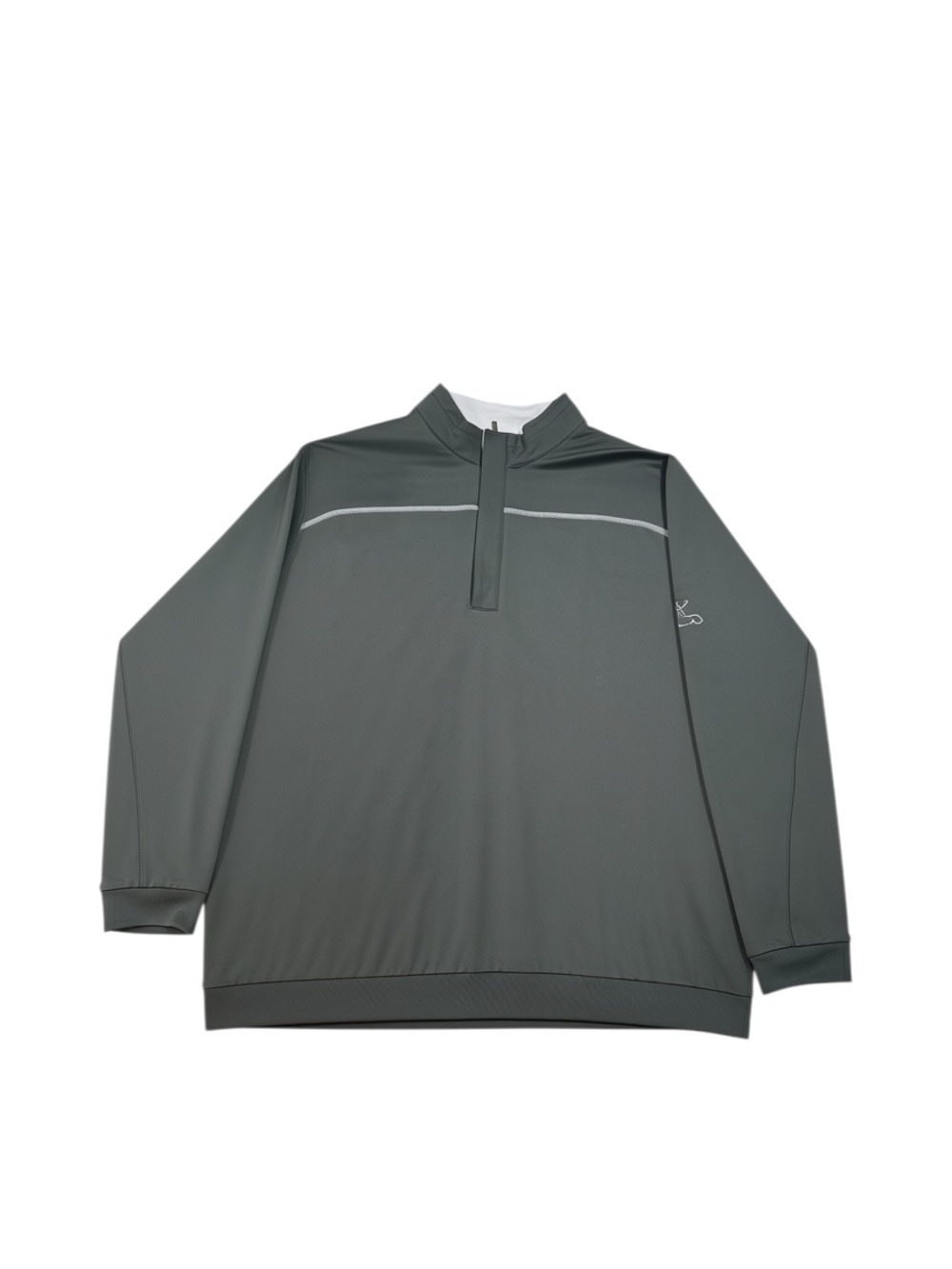 Ashworth Golf Pullover Mens 2XL Gray 1/4 Zip Performance Long Sleeve Stag Logo